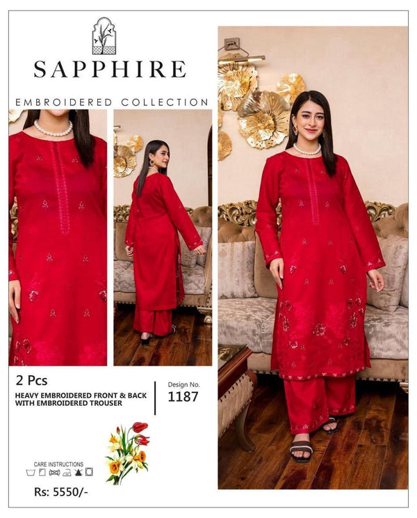 Sapphire Embroidered 2-Piece Unstiched