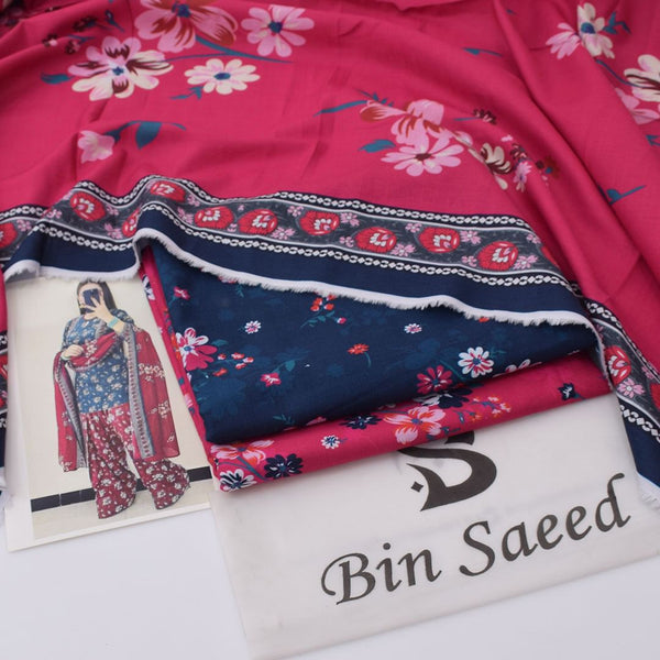 Bin Saeed Digital Printed Khaddar 3-Piece Un-Stiched
