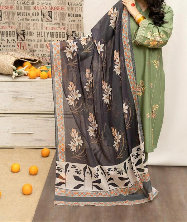WINTER EMBROIDERY COLLECTION 3PC (DHANAK FABRIC) TT004
