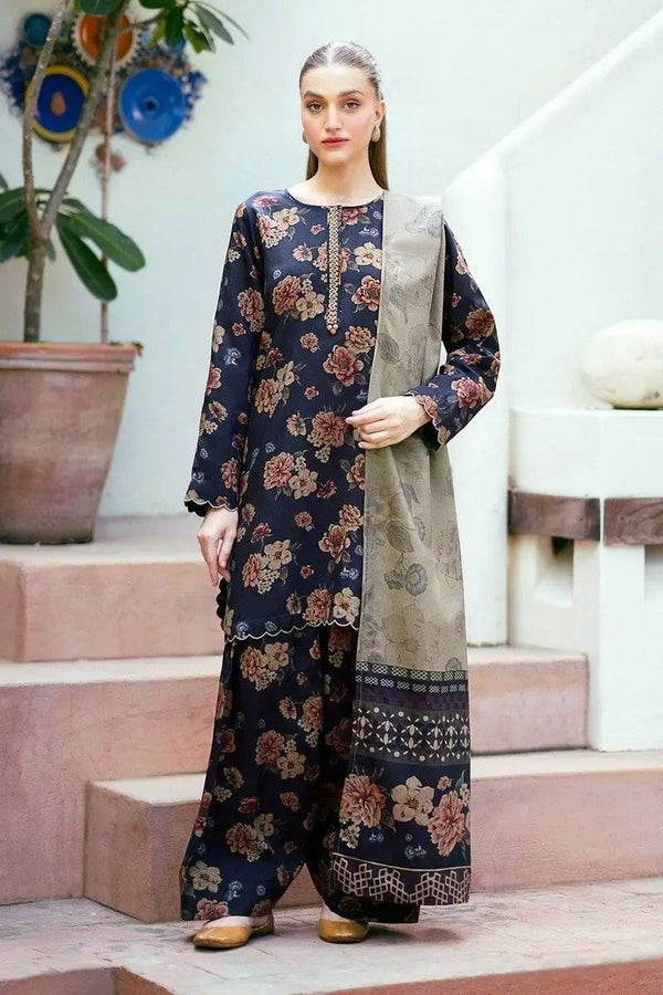 Baroque Digital Printed Dhanak 3-Piece Un-Stiched