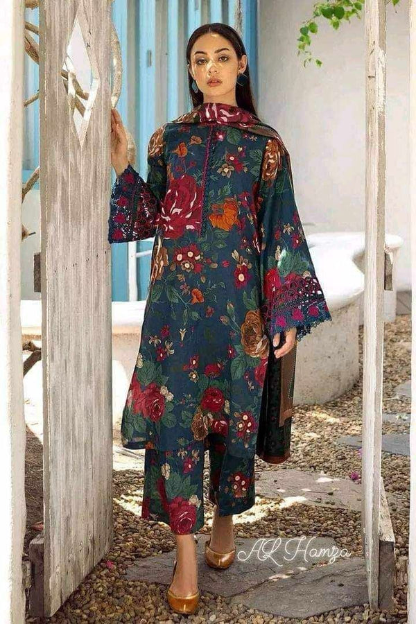 Baroque Digital Printed Dhanak 3-Piece Un-Stiched