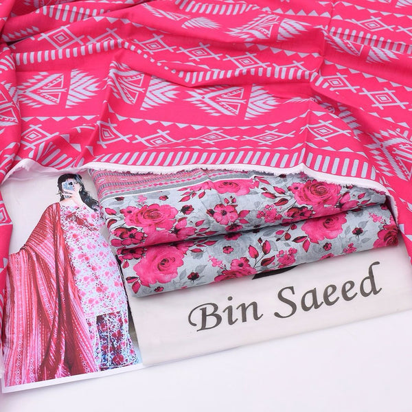 Bin Saeed Digital Printed Khaddar 3-Piece Un-Stiched