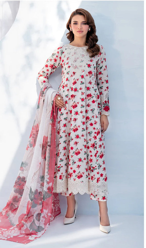 Baroque Lawn 3-Piece Unstiched With Embroidered Patches